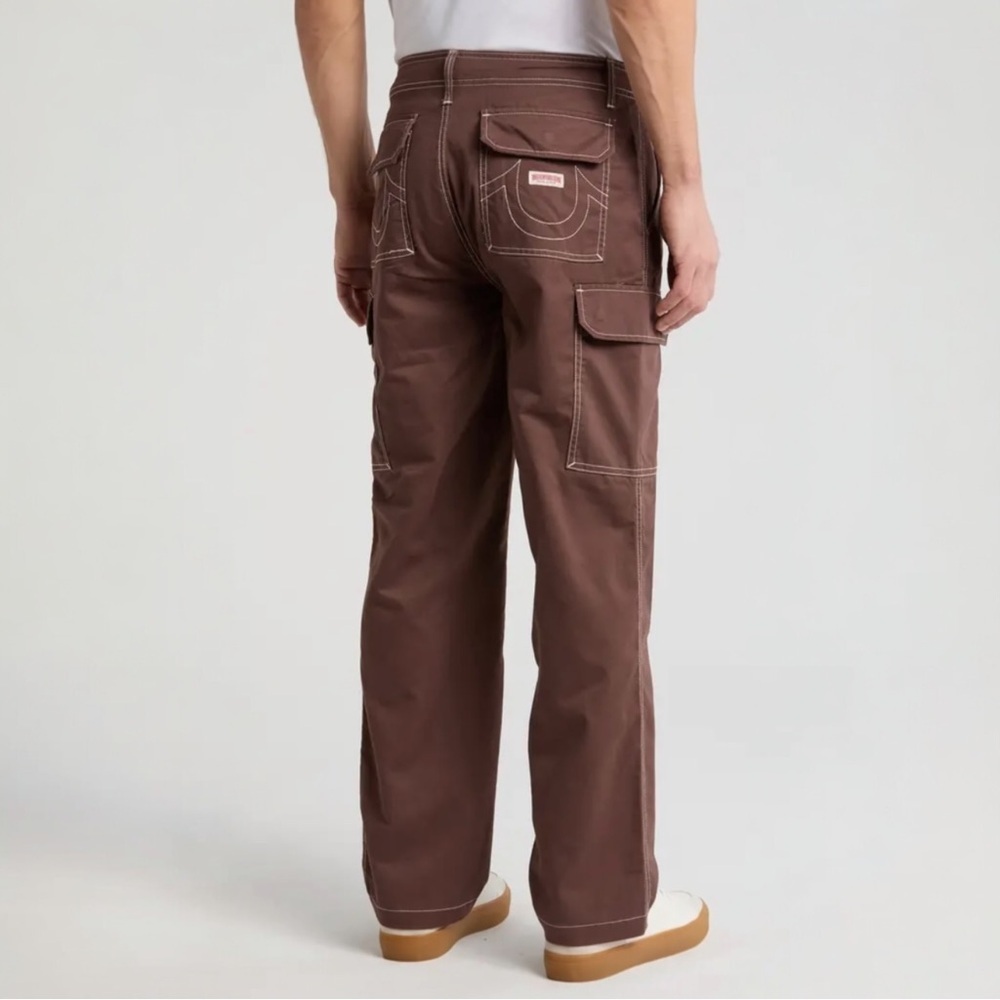 NEW True Religion Cargo Pants Mens Size 32 Bracken Brown Style 108335 (32x32)